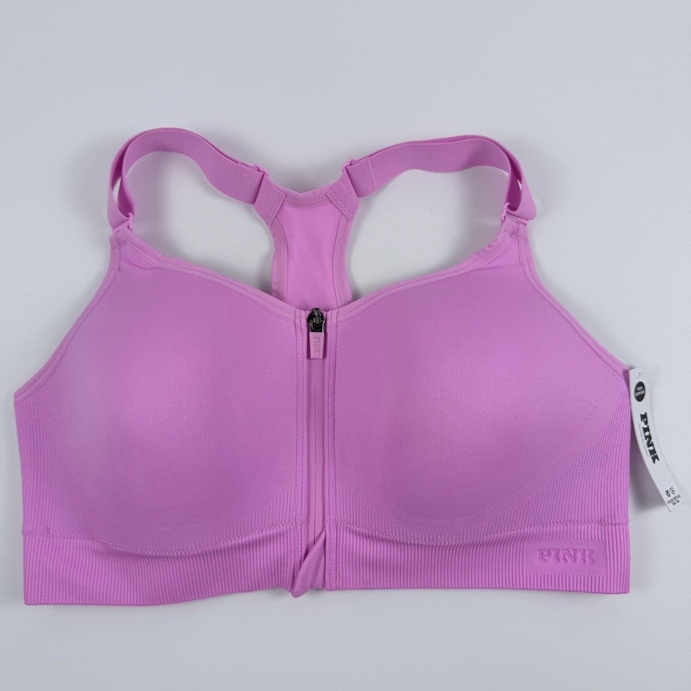 Victoria's Secret PINK Seamless Front Close Air High-Impact Pink Sports Bra L